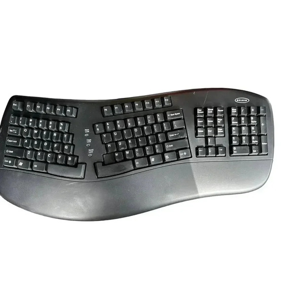 Belkin Black Ergoboard Pro Keyboard Black USB Keyboard F8E887-BLK - Picture 1 of 4